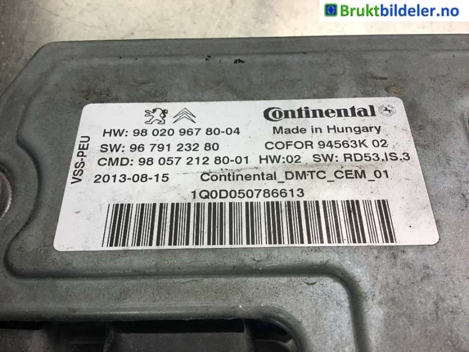 Styreenhet tenning til Citroën C4, Picasso, 2013-2018 (Type II) (CITROEN|98 020 967 80-04)