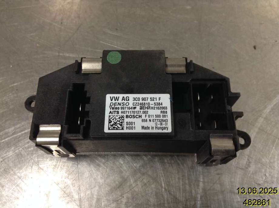 Varmeapparat motstand til Škoda Octavia 2009-2013 (Type II, Fase 2)  (SKODA|3C0 907 521 F|246810-5384|997164W)