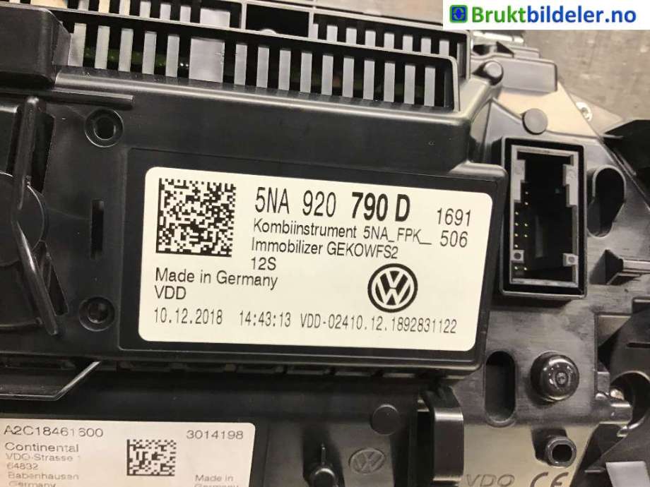 Instrumentpanel til VW Tiguan 2016-2020 (Type II, Fase 1)  (VOLKSWAGEN|5NA 920 790 D|A2C18461600|)