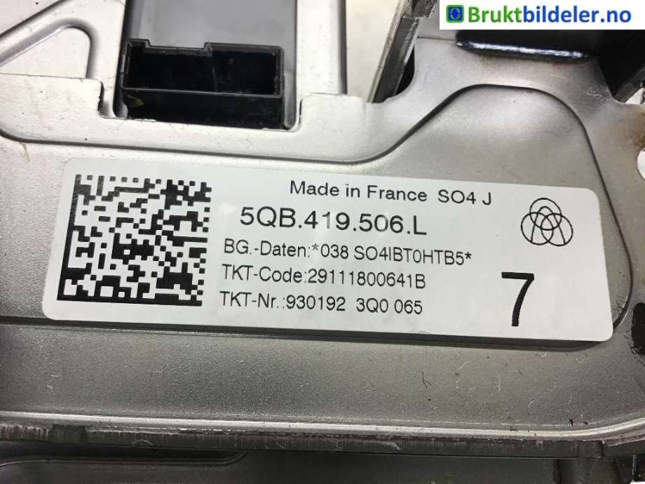 Rattaksel til VW Tiguan 2016-2020 (Type II, Fase 1)  (VOLKSWAGEN|5QB 419 506 L||3Q0 905 861 B)