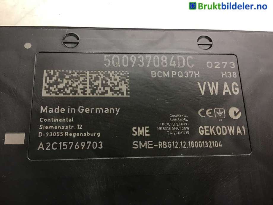 Styreenhet comfort (BCM) til VW Tiguan 2016-2020 (Type II, Fase 1)  (VOLKSWAGEN|5Q0 937 084 CP|A2C15769703|)