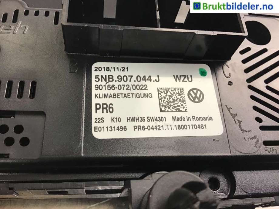 Varmeapparat betjening til VW Tiguan, 2016-2020 (Type II, Fase 1)  (VOLKSWAGEN|5NB 907 044 J)