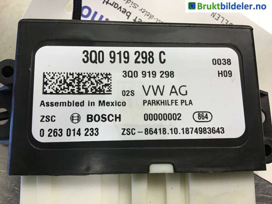 Styreenhet parkering til VW Tiguan 2016-2020 (Type II, Fase 1)  (VOLKSWAGEN|3Q0 919 298 C|)