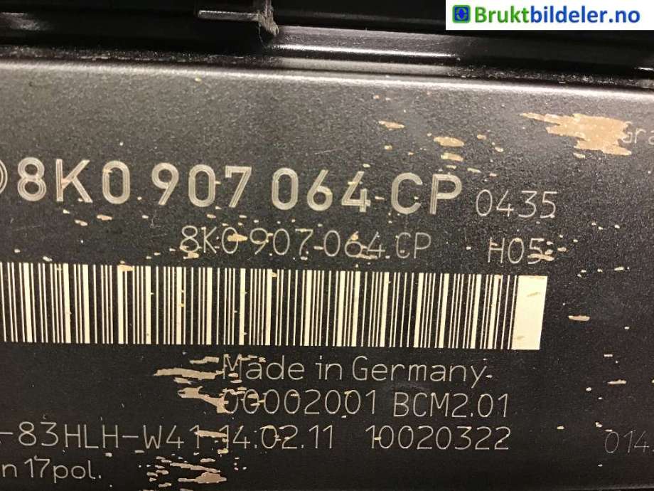 Styreenhet comfort (BCM) til Audi A4, Allroad, 2009-2016 (Type I) (B8) (B8) (AUDI|8K0 907 064 CP)