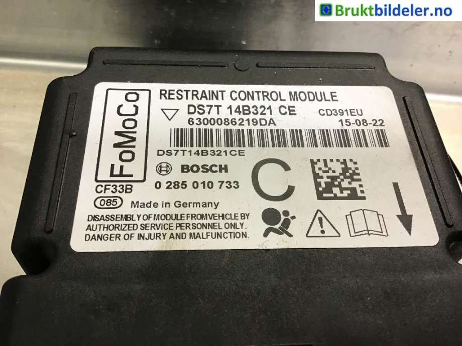Airbag elektronikk til Ford Mondeo, 2014-2019 (Type V, Fase 1)  (FORD|DS7T-14B321-CE)