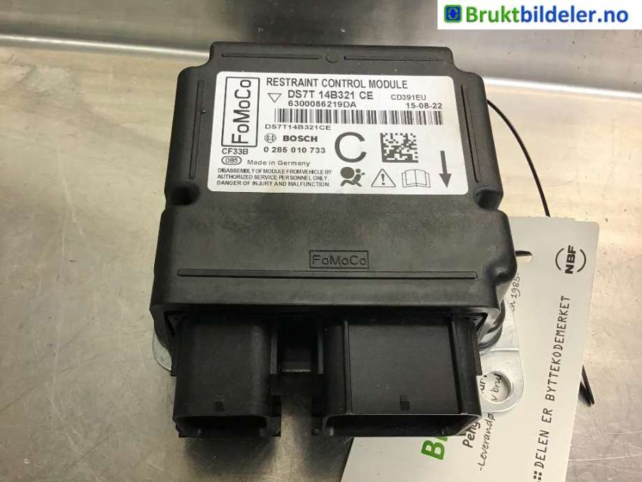 Airbag elektronikk til Ford Mondeo 2014-2019 (Type V, Fase 1)  (FORD|DS7T-14B321-CE|0 285 010 733|)