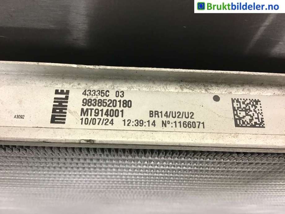 Radiator (automat gir) til Toyota Proace City, 2020-->>  (TOYOTA|98 385 201 80)