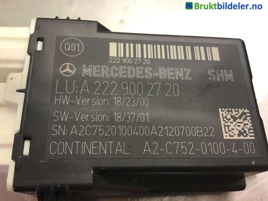 Styreenhet diverse til Mercedes EQC, 2019-->>  (MERCEDES|Ä 222 900 27 20)