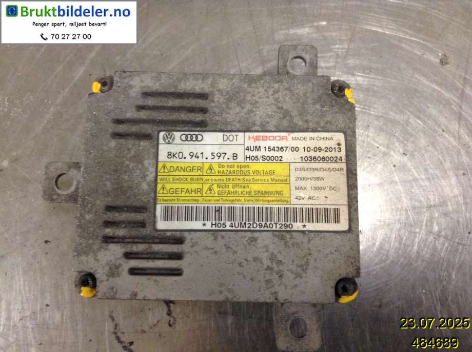 Styreenhet xenon/ballast til Škoda Octavia 2013-2016 (Type III, Fase 1)  (SKODA|8K0 941 597 B|1036060024|)