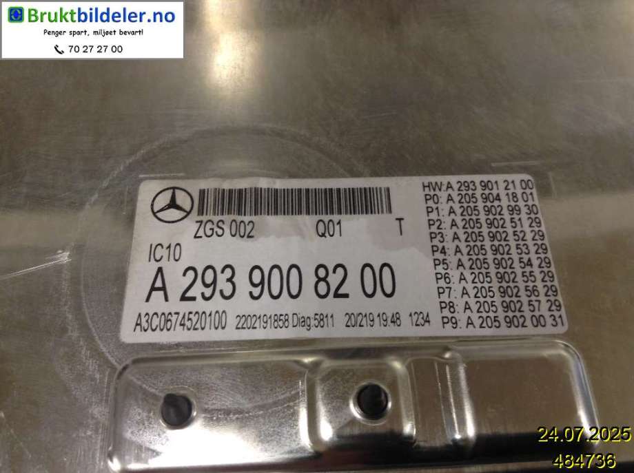 Styreenhet diverse til Mercedes EQC 2019-->>  (MERCEDES|A 293 900 82 00|)