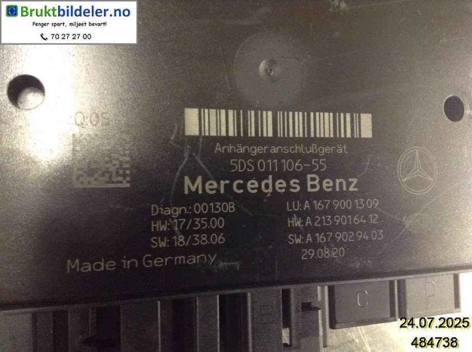 Styreenhet hengerfeste til Mercedes EQC 2019-->>  (MERCEDES||5DS 011 106-55|A 167 900 13 09)