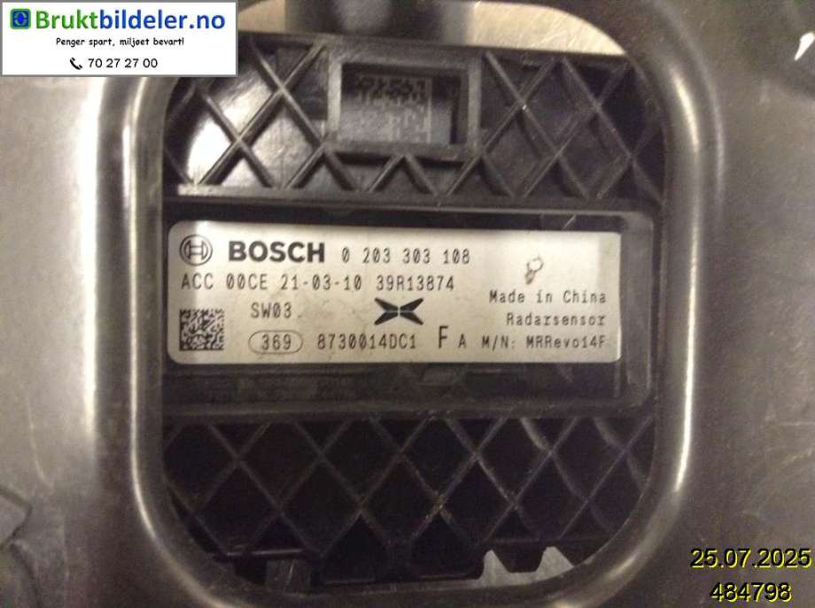 Sensor radar til XPeng G3 2021-->>  (XPENG|8730014DC1|0 203 303 108|)