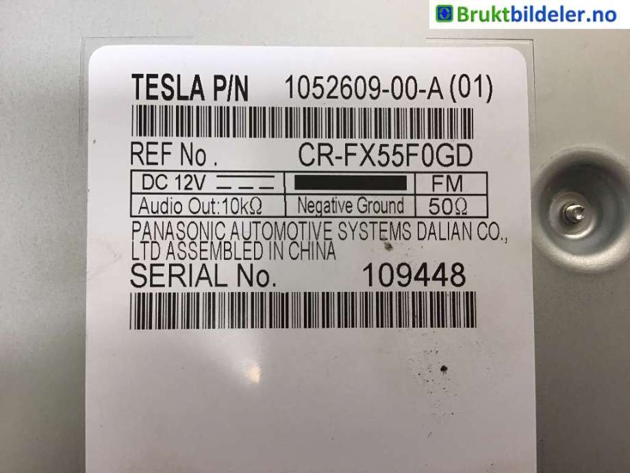 Bilstereo til Tesla Model X 2016-->>  (TESLA|1052609-00-A|)