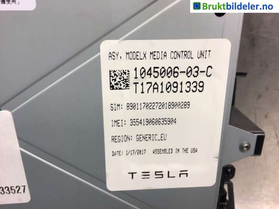 Instrument kjørecomputer til Tesla Model X 2016-->>  (TESLA|1045006-03-C|)