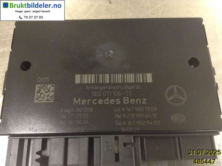 Styreenhet hengerfeste til Mercedes EQC 2019-->>  (MERCEDES|A 167 900 13 09
80|5DS 011 106-55|)