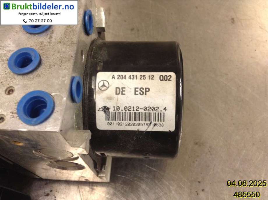 ABS sentral til Mercedes C-Klasse 2007-2011 (Fase 1) (W204) (W204) (MERCEDES|A 204545 54 32|10.0212-0202.4|A 204 431 25 12)