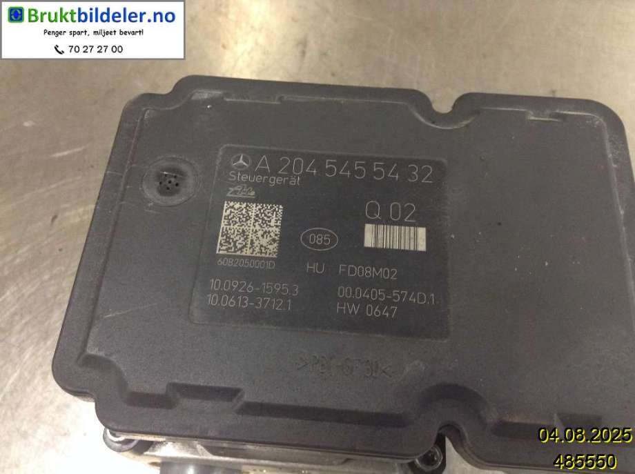 ABS sentral til Mercedes C-Klasse 2007-2011 (Fase 1) (W204) (W204) (MERCEDES|A 204545 54 32|10.0212-0202.4|A 204 431 25 12)