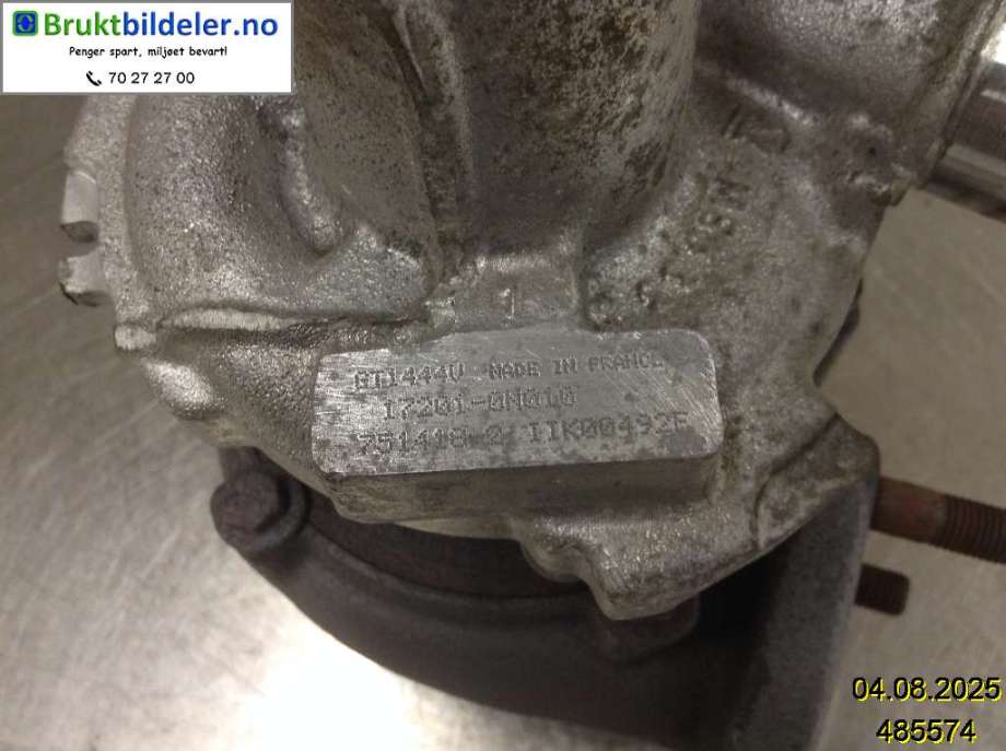 Turbo til Toyota Corolla 2002-2007  (TOYOTA|17201-0N010|GT1444V|751418-2)
