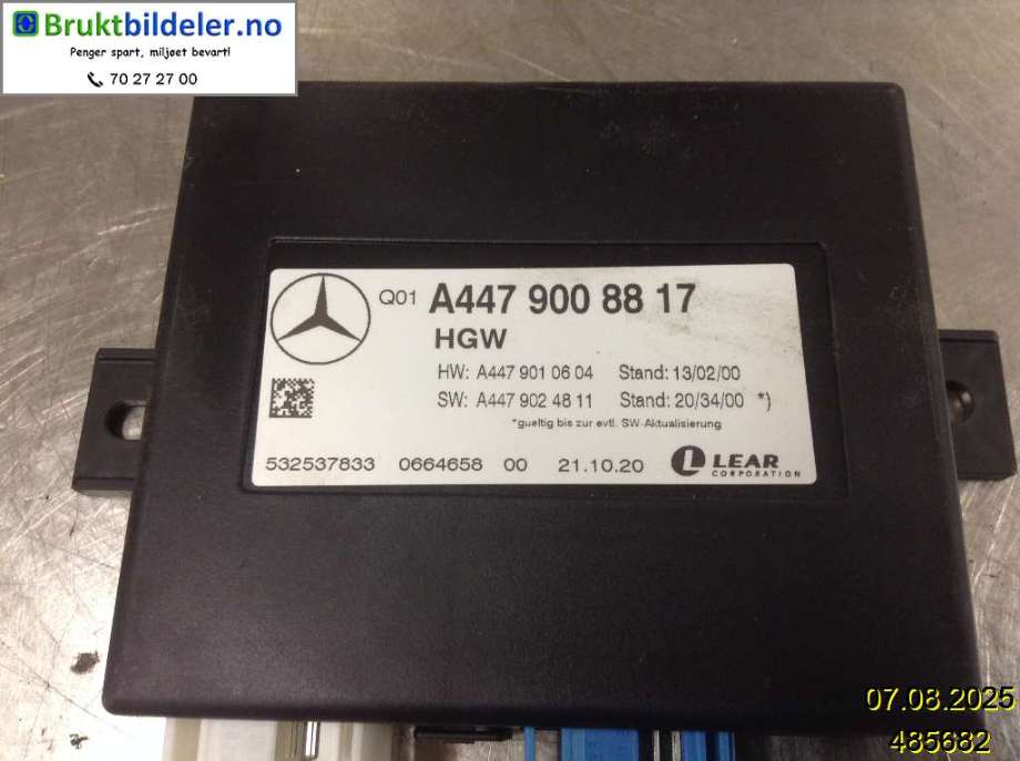 Styreenhet diverse til Mercedes EQV 2020-->> (W447) (W447) (MERCEDES|A 447 900 88 17|)