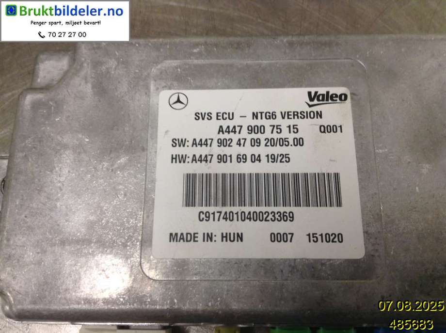 Styreenhet parkering til Mercedes EQV 2020-->> (W447) (W447) (MERCEDES|A4479007515|)
