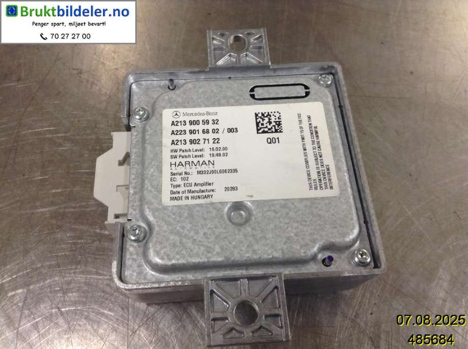 Bilstereo forsterker til Mercedes EQV 2020-->> (W447) (W447) (MERCEDES|A2139005932|)