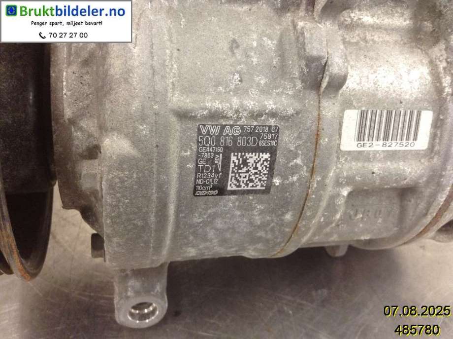 Aircondition kompressor til Škoda Superb 2015-->> (Type III) (SKODA|5Q0816803D|GE4471507853|)
