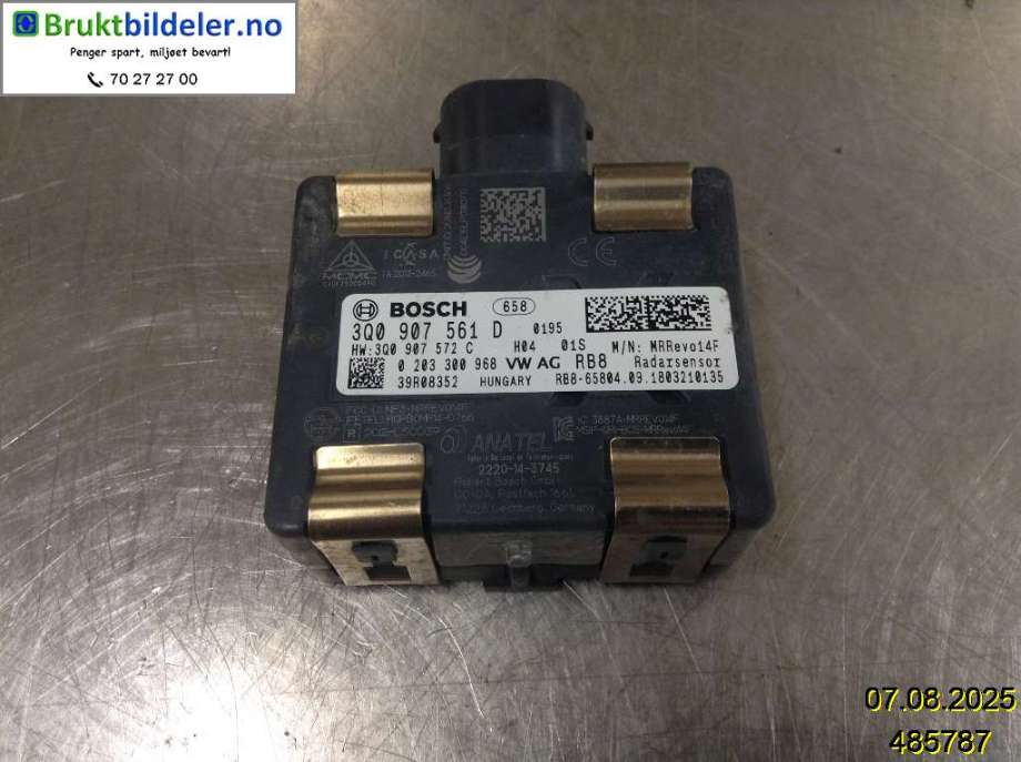 Sensor radar til Škoda Superb 2015-->> (Type III)  (SKODA|3Q0 907 561 D|)