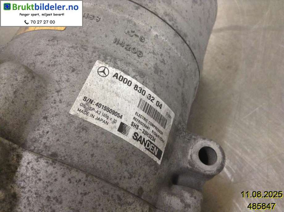 Aircondition kompressor til Mercedes EQV 2020-->> (W447) (W447) (MERCEDES|A 000 830 32 04|4015509054|)