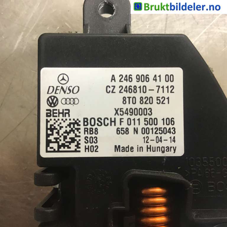 Varmeapparat motstand til Audi A4 2007-2014 (Type IV) (B8) (B8) (AUDI|8T0 820 521|CZ 246810-7112|)