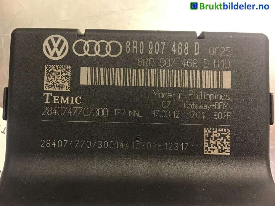 Styreenhet diverse til Audi A4 2007-2014 (Type IV) (B8) (B8) (AUDI|8R0907468D|)