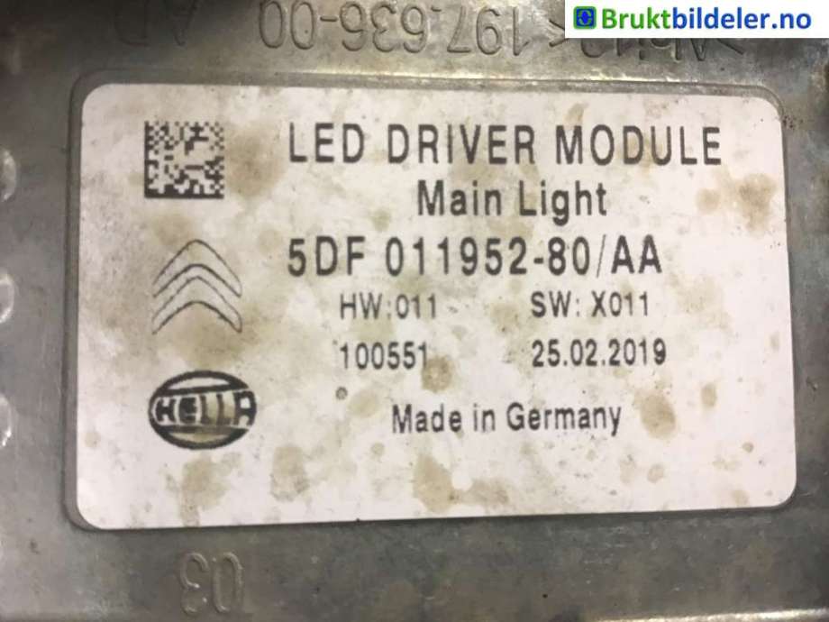 Styreenhet xenon/ballast til Citroën C5, Aircross, 2019-->> (CITROEN|5DF011952-80)