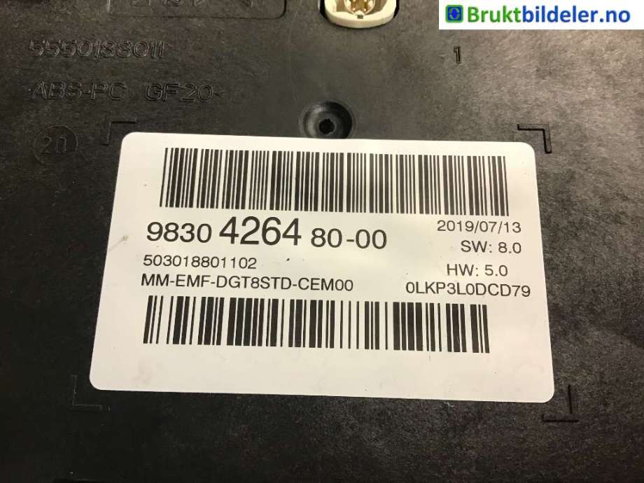 Multimedia display (MCU - Media Controller Unit) til Citroën C5, Aircross 2019-->>  (CITROEN|9830426480-00|)