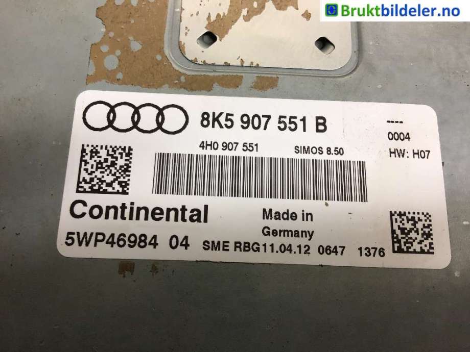 Styreenhet motor til Audi A4, 2007-2014 (Type IV) (B8) (B8) (AUDI|8K0907551B)