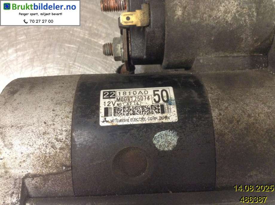 Starter diesel til Mitsubishi Pajero 2007-2016 (Type IV, Fase 1)  (MITSUBISHI|1810A050|M008T75074|)