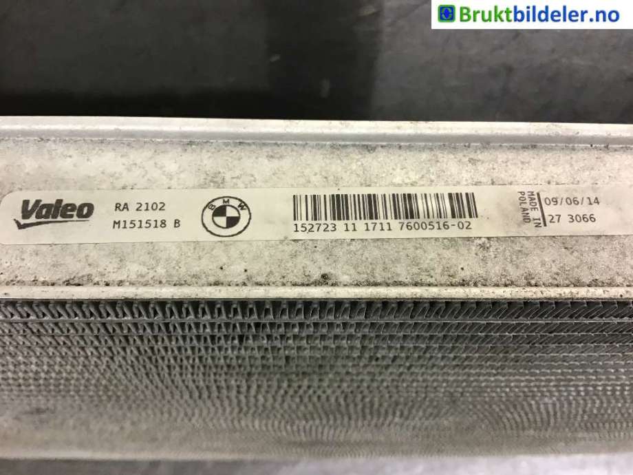 Radiator (automat gir) til BMW 3-Serie 2012-2018 (F30/F31/F34) (F30/F31/F34) (BMW|17 11 7 600 511|M151518B|7 600 516-02)