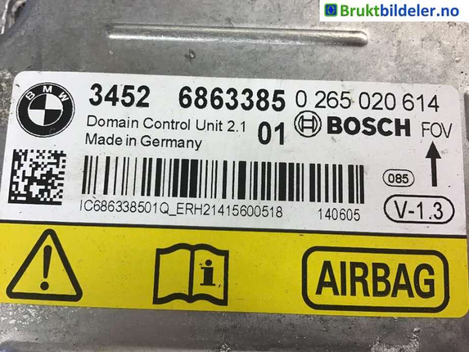 Airbag elektronikk til BMW 3-Serie, 2012-2018 (F30/F31/F34) (F30/F31/F34) (BMW|34 52 6 863 385)