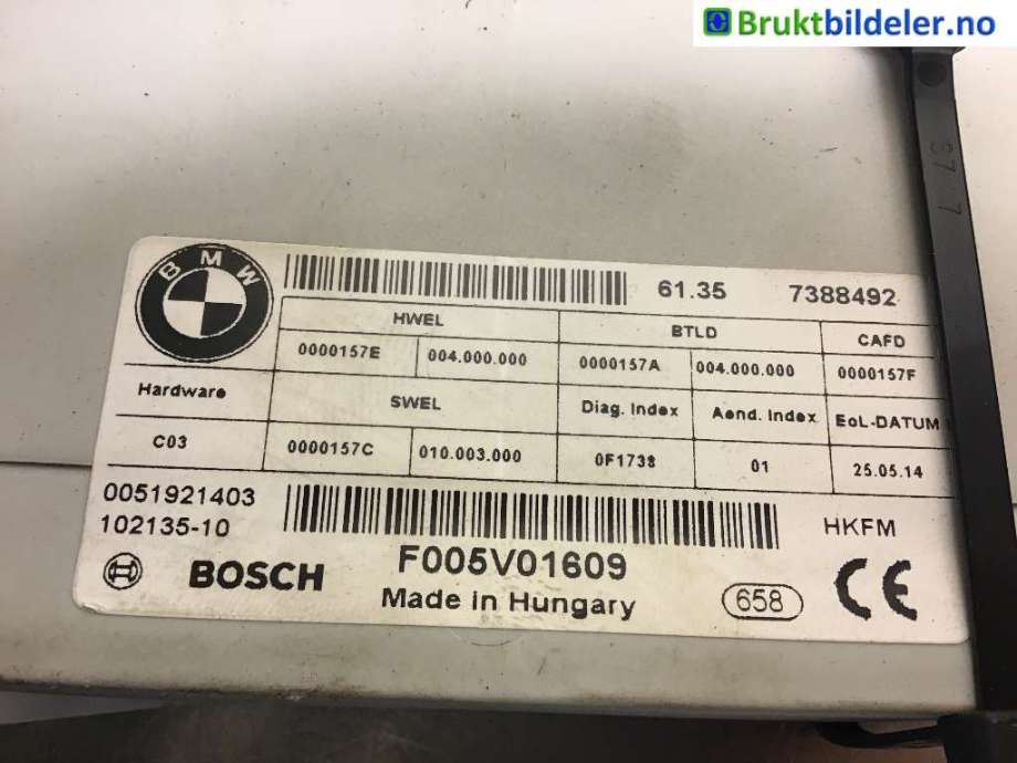 Styreenhet elektrisk bakluke til BMW 3-Serie, 2012-2018 (F30/F31/F34) (F30/F31/F34) (BMW|61357388492)