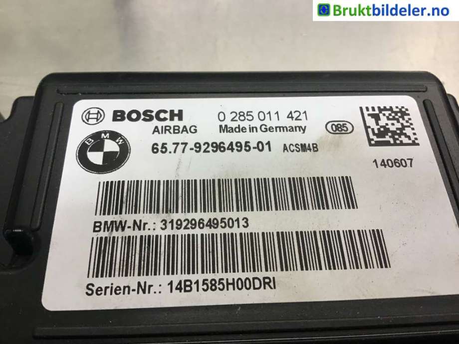 Airbag elektronikk til BMW 3-Serie 2012-2018 (F30/F31/F34) (F30/F31/F34) (BMW|65779296495|0285011421|)