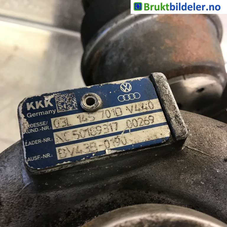 Turbo til Audi Q5 2012-2017 (Type I, Fase 2)  (AUDI|03L 145 701 D|BV43B-0190|)