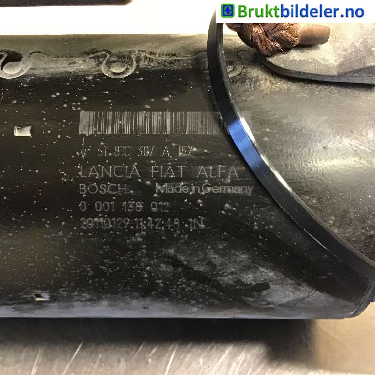 Starter diesel til Fiat Doblo 2010-->> (Type II)  (FIAT|51810307|0 001 138 012|)