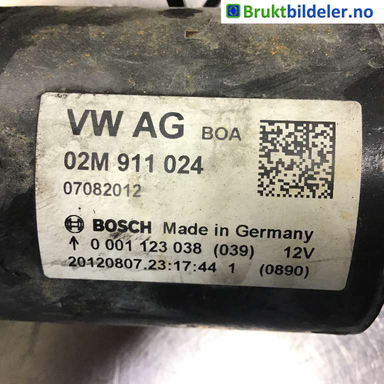 Starter diesel til Škoda Superb 2008-2015 (Type II)  (SKODA|02M 911 024|0 001 123 038|)