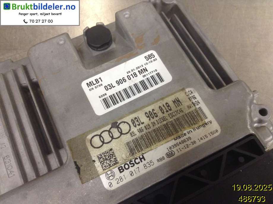 Styreenhet motor til Audi Q5 2012-2017 (Type I, Fase 2)  (AUDI|03L 906 018 MN|0 281 017 835|)