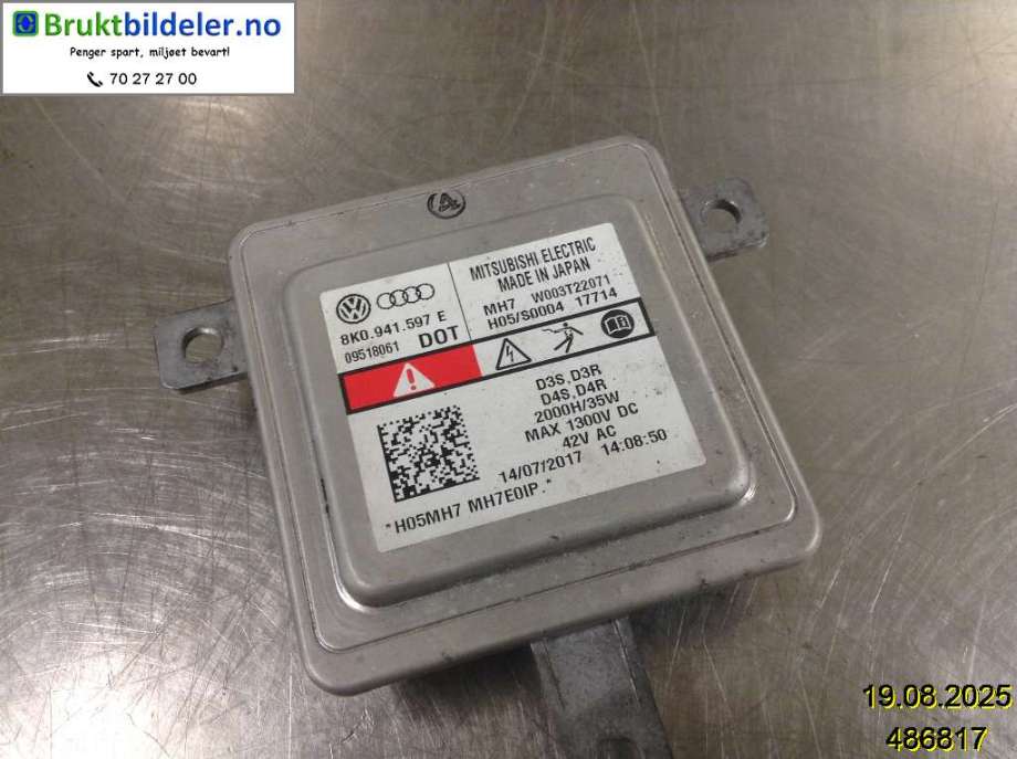 Styreenhet xenon/ballast til Audi Q5 2012-2017 (Type I, Fase 2) (AUDI|8K0 941 597 E|W003T22071|)