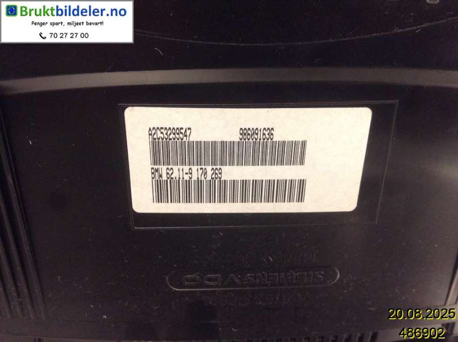 Instrumentpanel til BMW X5 2007-2013 (E70) (E70) (BMW|6211 9 170 269|A2C53299547|)