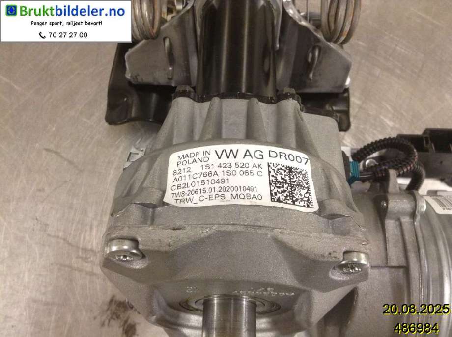 Rattaksel elektrisk servo til Seat Mii electric 2019-->>  (SEAT|1S1 423 520 AK|A011C766A|2Q1 909 144 R)