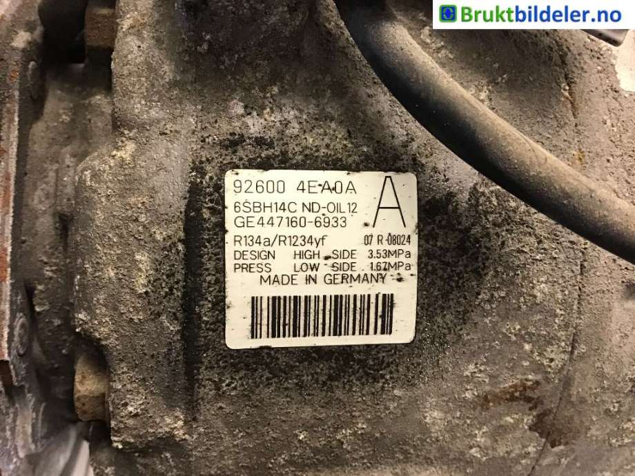 Aircondition kompressor til Nissan Qashqai 2014-2021 (Type II)  (NISSAN|92600-4EA0A|GE447160-6933|)