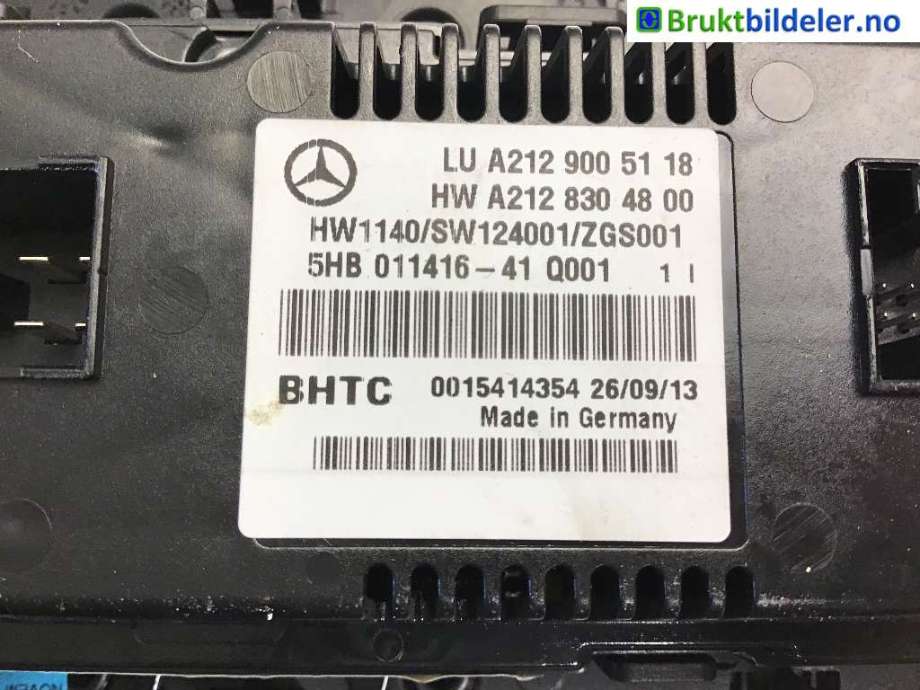 Varmeapparat betjening til Mercedes E-Klasse 2013-2016 (Fase 2) (W212) (W212) (MERCEDES|A 212 900 77 04|0015414354|)