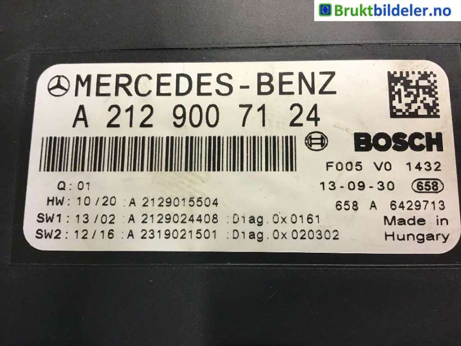 Sikringsboks til Mercedes E-Klasse, 2013-2016 (Fase 2) (W212) (W212) (MERCEDES|A 212 900 71 24)