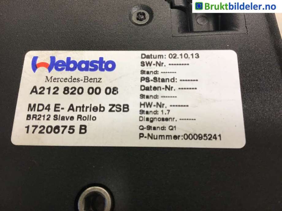 Takluke motor til Mercedes E-Klasse, 2013-2016 (Fase 2) (W212) (W212) (MERCEDES|A212 820 00 08)