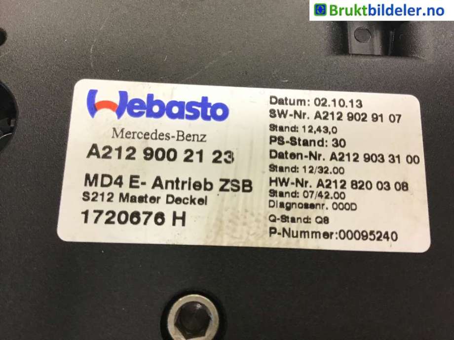Takluke motor til Mercedes E-Klasse, 2013-2016 (Fase 2) (W212) (W212) (MERCEDES|A 212 900 21 23)